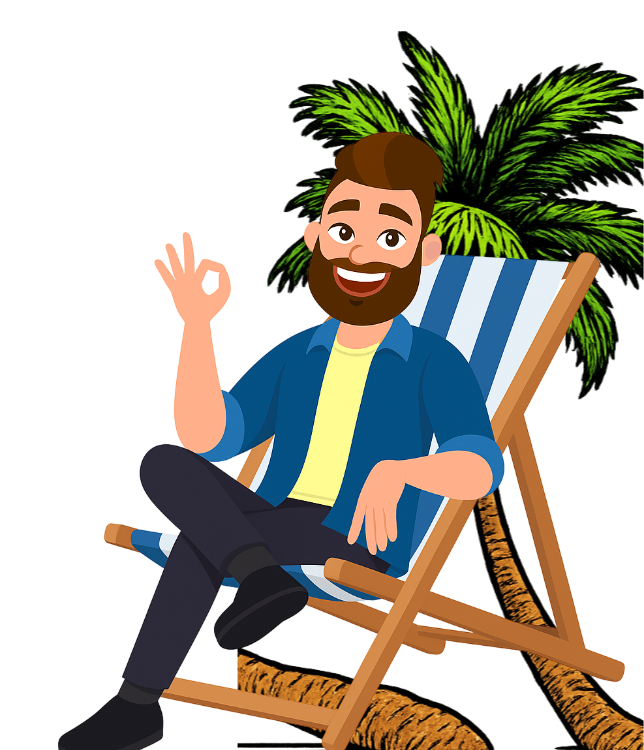 Mr Grout relaxing on a deck chair